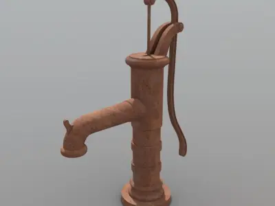 Hand Water Pump Low-poly 3D model