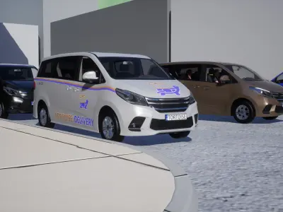 Minivan Car Low-poly 3D model