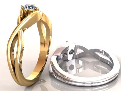 Twisted Knot Ring 22pt 3D print model