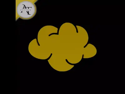 Simple Cloud Symbol - 2D Art Free 3D print model 2