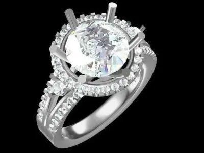 Bridal Diamond Engagement Ring For Women 3D Model Free 3D print model