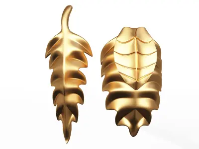Leave Carving Plaster Molding Decoration Low-poly 3D model