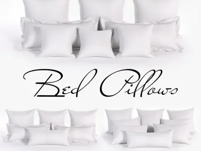 50 Decorative pillows sets  Low-poly 3D model