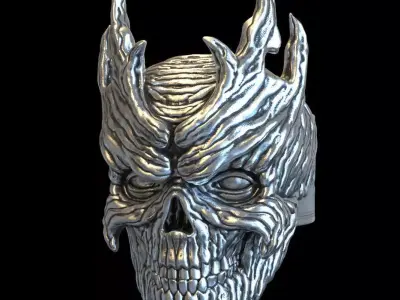 Skull ring jewelry wooden  vol7  3D print model