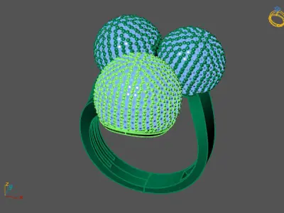STL 3DM Print Ready Women Diamond Ring Lightweight Printable  3D print model 164