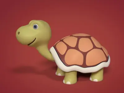 Cartoon Turtle Low-poly 3D model