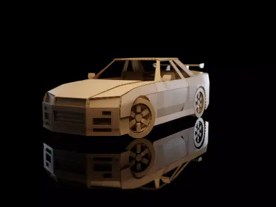 Nissan GTR Skyline R34 cardboard car 3D model