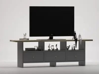 TV Stand SET LG Free 3D model