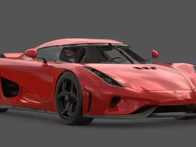 2015 Koenigsegg Regera 3D Model Hybrid Hypercar Direct Drive Low-poly 3D model