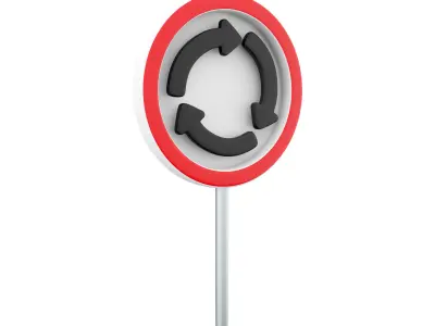 3d Roundabout Circulation sign  icon 3D model