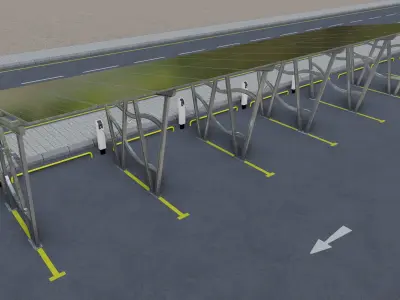 Solar Carport Type 4 3D model