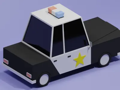Police car Low-poly 3D model