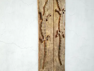 Old Dogon Crocodile Grain Door 3D model