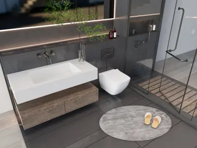 Vanity bathroom set 12 3D model