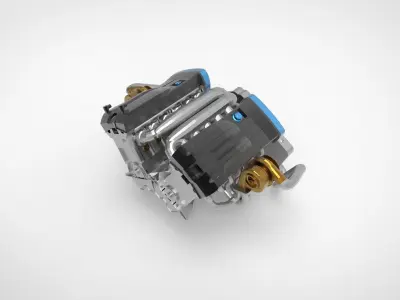 V-type engine 3D model