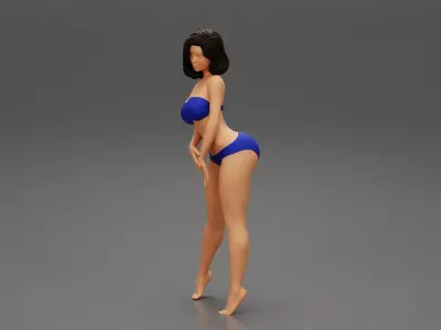 sexy girl in bikini standing 3D print model