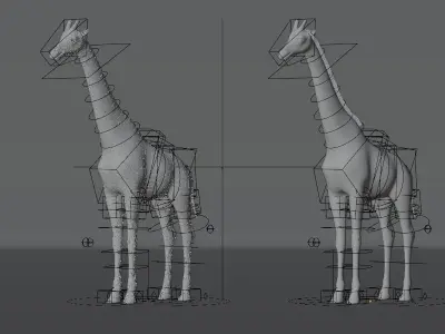 Rigged Giraffe Low-poly 3D model