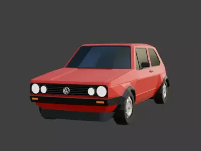 Car Golf Mk1 GTI  Low-poly 3D model