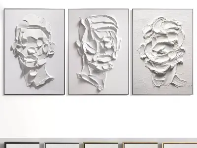 Abstract Painting Set of 3 pieces - No 29 Low-poly 3D model