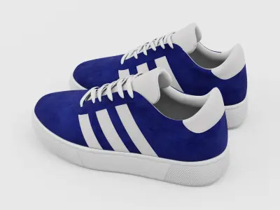 Sneakers Adidas Gazelle Style - Generic Shoes Blue Low-poly 3D model
