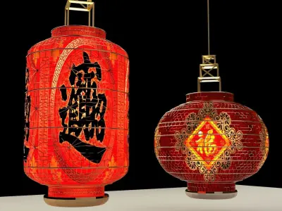Chuinese red lantern 3D model