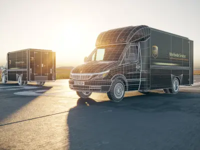 Parcel delivery car unbranded 3D model