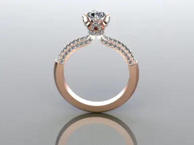 Ladies Engagement Solitaire Diamond Ring 3D Model 3D print model