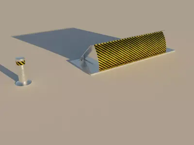 Road Barrier Low-poly 3D model