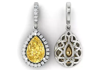 pear shaped diamond pendant 3D print model
