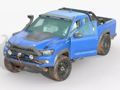 Generic Pickup Truck Lowpoly  with PBR Textures Low-poly 3D model