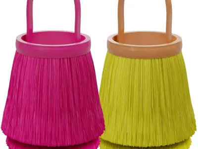 Hermes Toupet Fringed Bag Low-poly 3D model