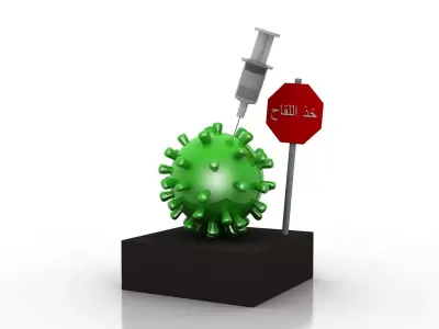 Coronavirus awareness and protection  Low-poly 3D model