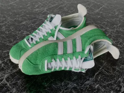 ADIDAS 3D SHOES - GAZELLE SERIES - SUEDE - GREEN Low-poly 3D model