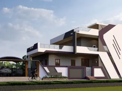 EXTERIOR HOUSE SCENE 3D model