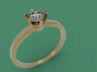 ring model 3d gold engagement with diamond Free 3D print model