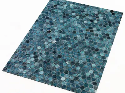 Restoration Hardware Hexa Hide Rug - Navy 3D model