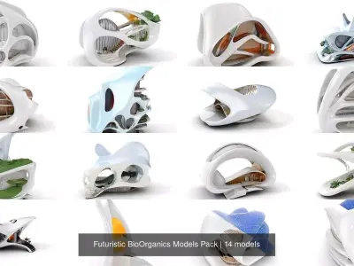 Futuristic BioOrganics Models Pack 3D Model Collection