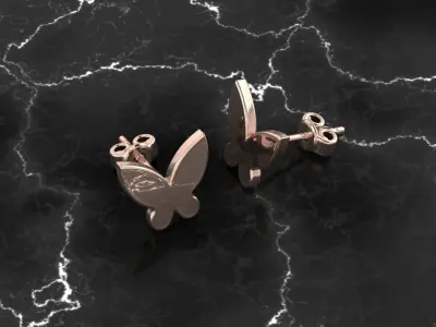 Jewelry Earring Butterfly Shape 3D print model
