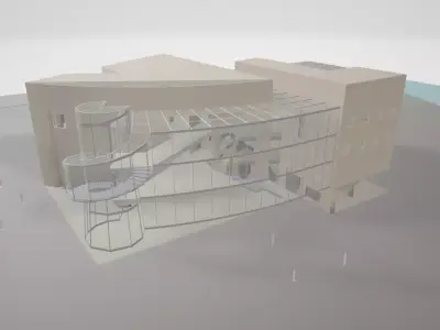 museum building with spiral staircase 3D model