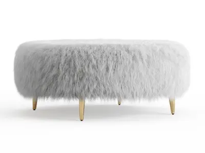 Mongolian Lamb Galleria Ottoman 3D model