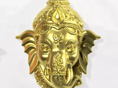 Ganesha Head Pendant 3D print model