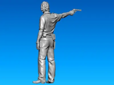  Shooting cowboy model - 3D print 3D print model