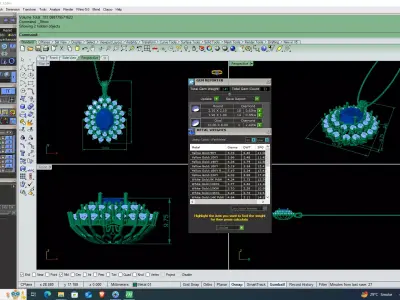 Luxury Round Diamond Floral Pendant Necklace CAD Design 3DM 3D print model