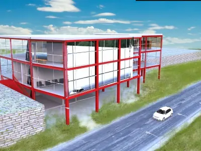 Steel building Free 3D model