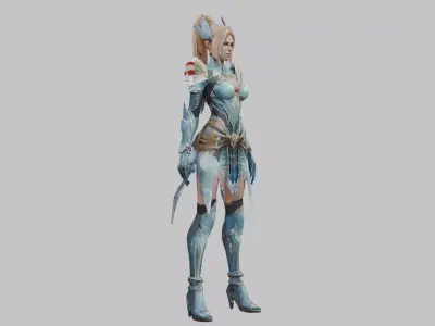 Sci-Fi Bio-Energy Female Character Low-poly 3D model