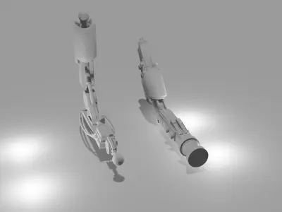 rigged  robotic  arms model set of 2  low poly mechanical arms Free low-poly 3D model