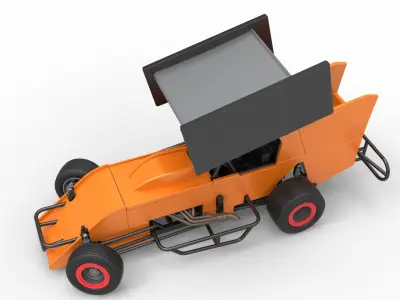Southern Wing Modified Stock car while turning Scale 1 to 25 3D print model