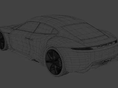 Porsche mission e Low-poly 3D model