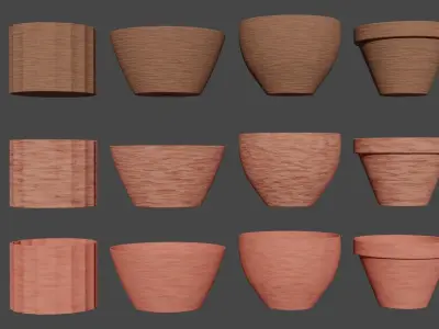 basic vases and pots Free 3D model