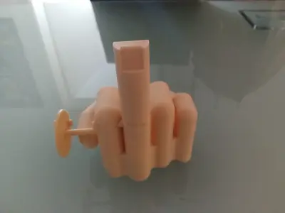 Middle finger with gear Stinkefinger 3D print model